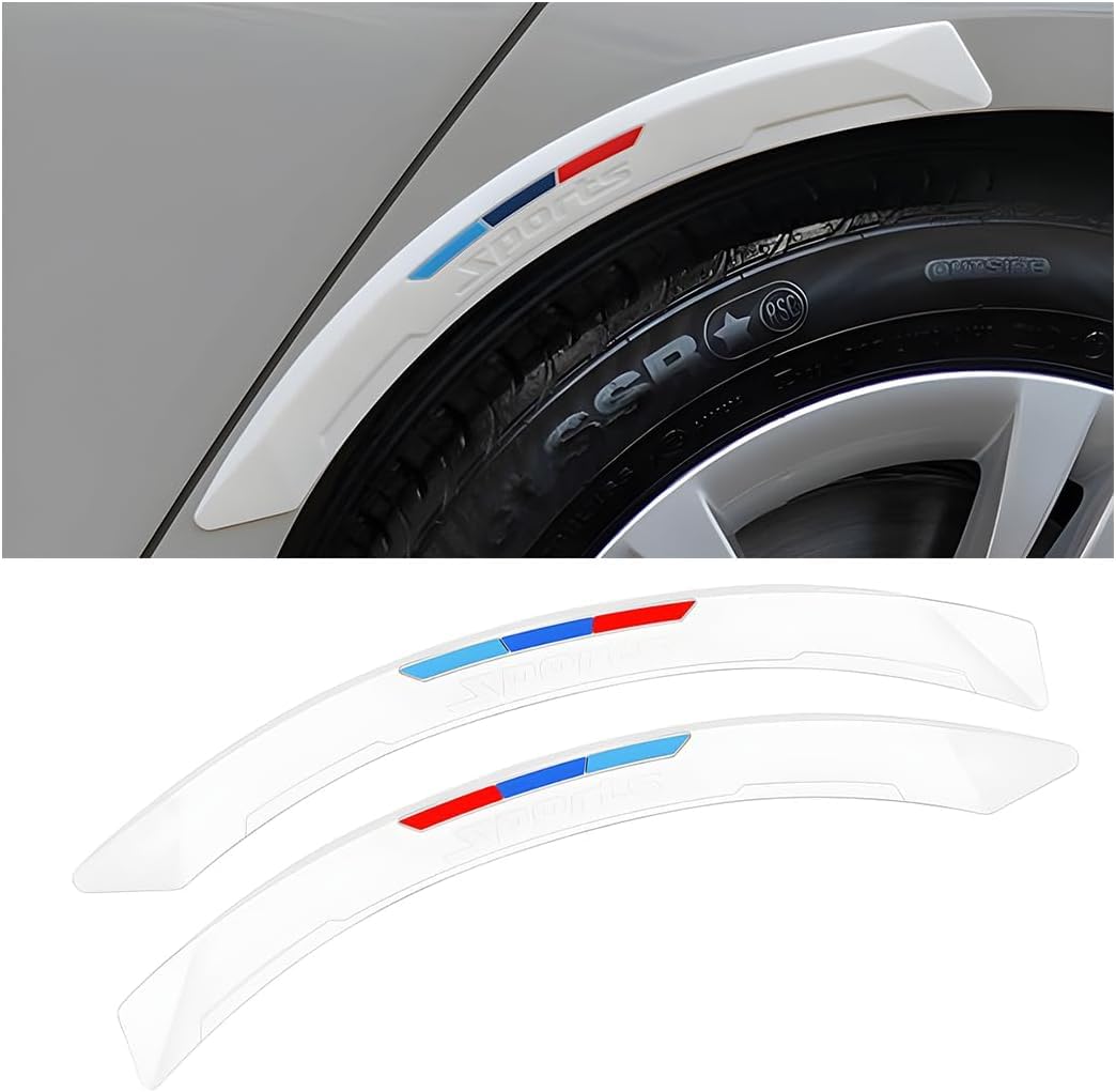 Wenineties White Car Wheel Arch Extension For Ford Transit Mk4 Mk5 Mk6 Mk7 (1991-2014), Set Of 2 Widening Wheel Arch Protection Sticker Protective Strips Anti-Collision Protection,