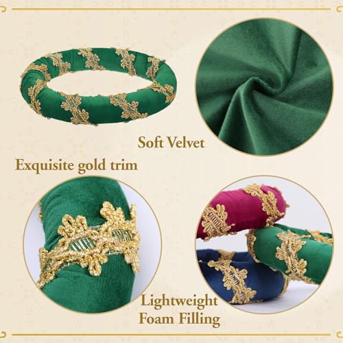 Chapelets rembourrés Renaissance velours coiffe historique bord dorée