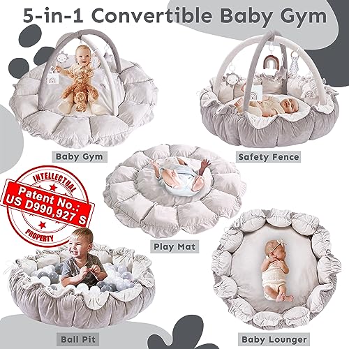 Mallify ML-BABYGYM-1 5-In-1 Thick & Plush Baby Play Gym, Baby Play Mats For Floor, Tummy Time Mat thumb #1