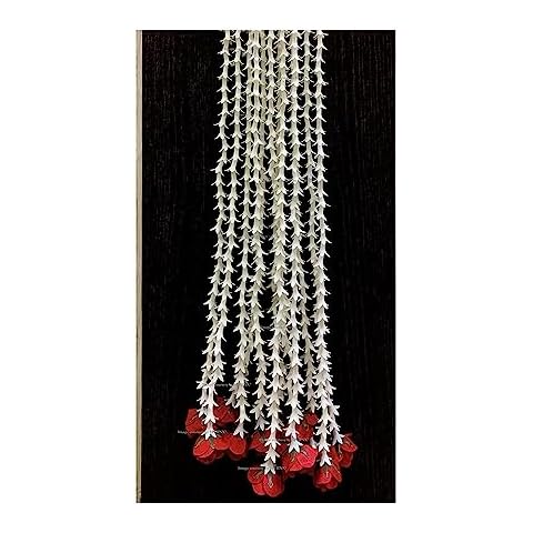 SPHINX Artificial rajnigandha Buds Rose Strings for Home Function Festive Decor Wedding haldi Ceremony Pooja Housewarming Decorations Approx 2.5 ft Height - (Red, 12 Pieces) Cover
