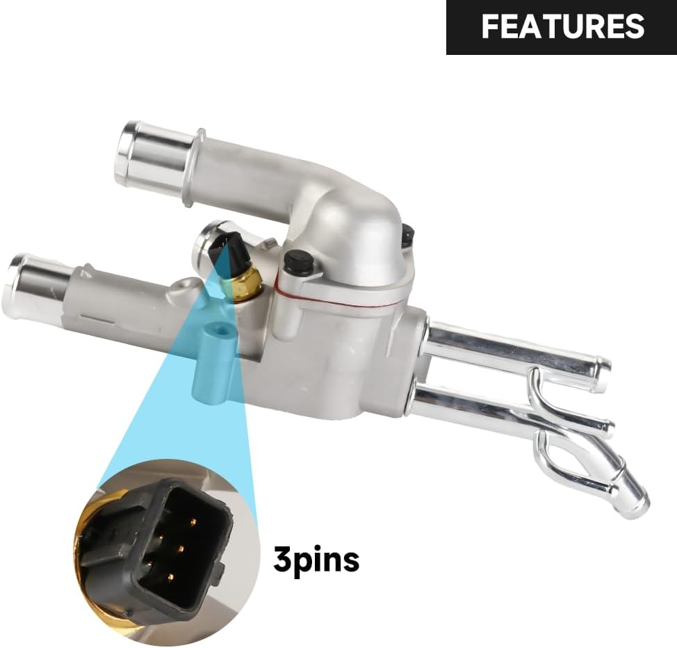 Engine Coolant Thermostat Housing Assembly - Compatible for Hyundai Elantra 2003-2005 for Hyundai Tiburon 2003-2008 for Kia Sportage 2006-2010 - Replace Part 25600-23640 25600-23600