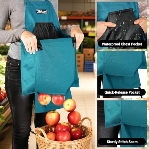 image for Talkson Gardening Apron, Garden Apron with Quick Release Pockets,Water