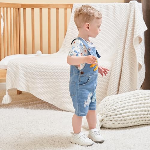 Image of Cute Baby Boy Clothes Suit Toddler Boys' Striped Long Sleeve T-Shirt+Denim Overalls Jumpsuit Pants Outfits Sets
