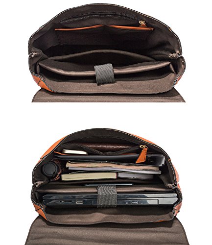 Estarer Women Pu Leather Backpack 15.6Inch Laptop Vintage College School Rucksack Bag(Brown) #TOP4