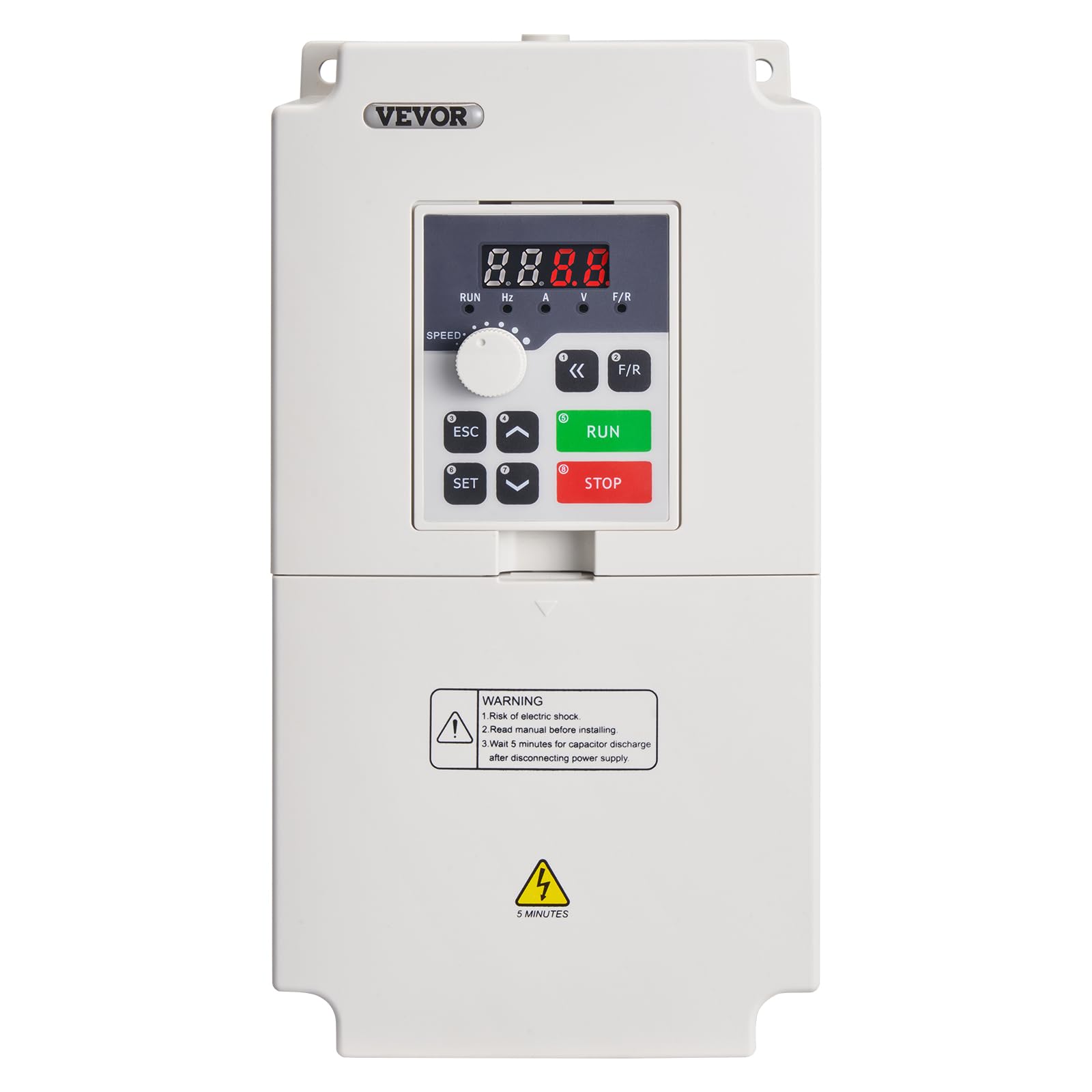 VEVOR Variateur de Fréquence, 4 kW, Entraînement à Fréquence Variable, 18 A, Entrée Monophasée ou Triphasée 50/60 Hz vers Sortie Triphasée 0-2000 Hz VFD pour Moteur de Broche CNC Contrôle de Vitesse