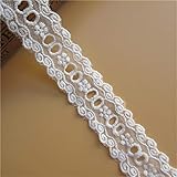 3 Yard Eyelet Cotton Strip Net Tape Lace Edge Trim Ribbon 32 mm Width Vintage Style White Edging...
