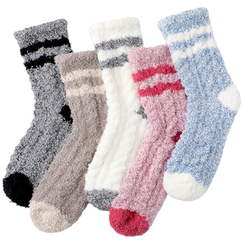 Clothclose Fuzzy Socks For Women, Womens Fuzzy Slipper Sock Super Soft Microfiber Fluffy Cozy Winter Warm Fluffy Crew Socks