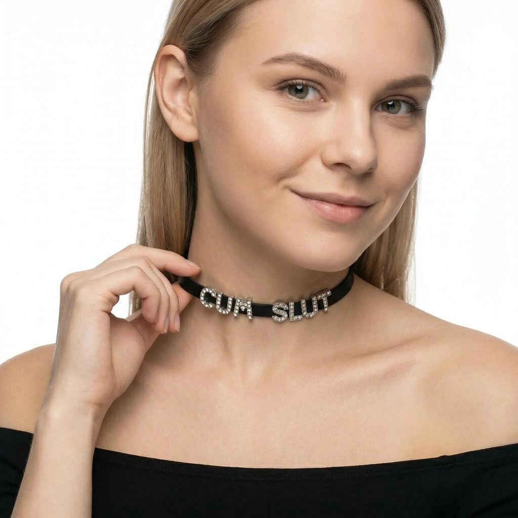 3 PCS CUM+YES DADDY+DADDY'S Chokers Necklaces, Sexy Play Fun Game Collar for Women, Cute Brat Dad Choker Collar for Lover Honey Princess, Faux Sheepskin PU Leather Naughty Cosplay Accessories Jewelry