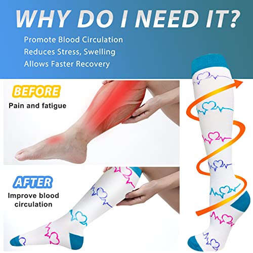 Aoliks Graduated Compression Socks For Women & Men, 20-30 Mmhg Funny Circulation Socks For Running Hiking #TOP1