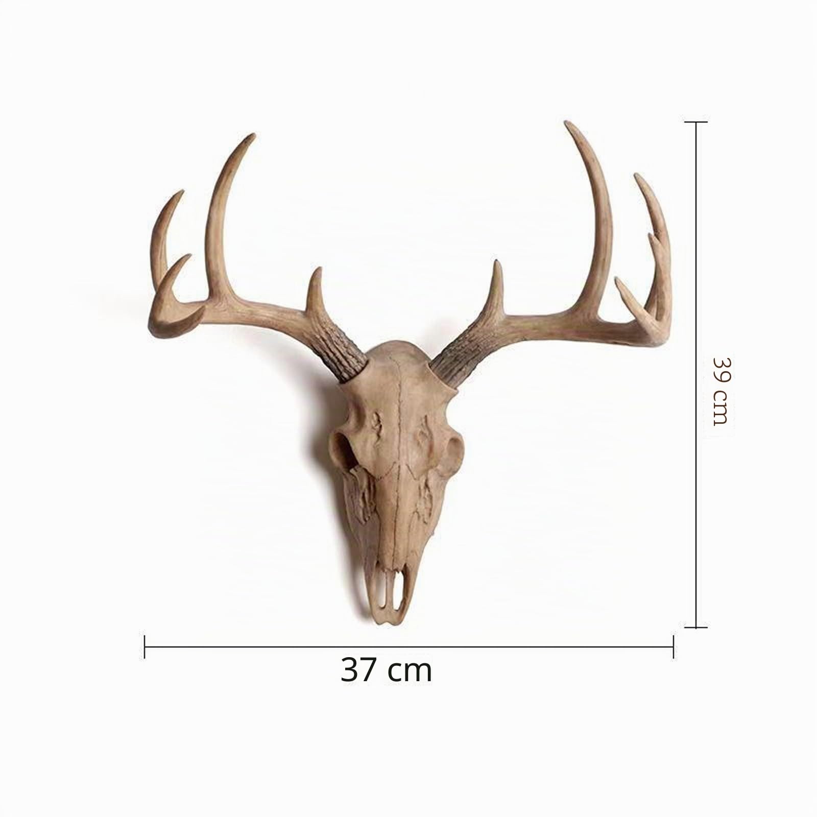 Realistico Teschio di Cervo Finto da Appendere alla Parete, Decorazione in Resina Anticata con Teschi di Cervo, Decorazione da Parete per Ufficio, Senza Trapano(A)