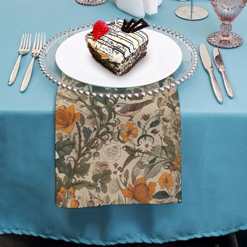 Servilletas de Tela con patrón Retro floral cuadradas 47.5 cm miniatura 4
