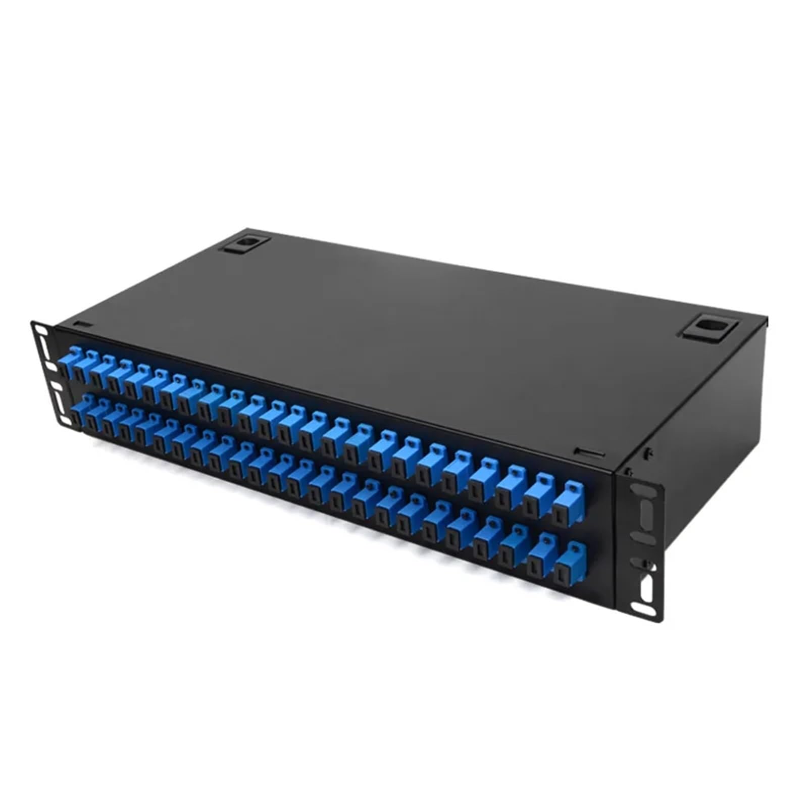 48 Port Fiber Patch Panel SC FC LC Pigtail ODF 2U Optical Fiber Terminal Box Optical Fiber Distribution Frame(48 CORE FC UPC SM)