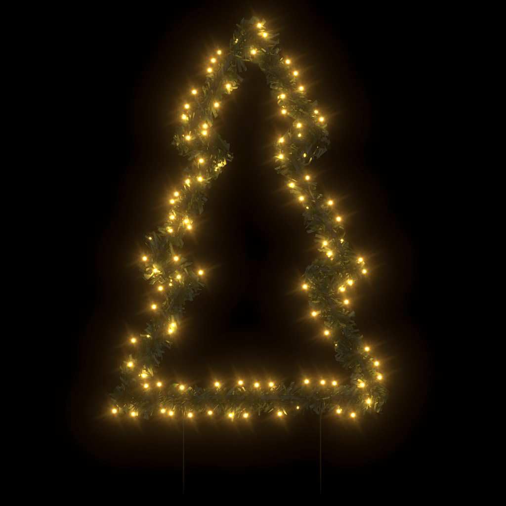 Weihnachtsbaum aus Eisen mit 115 LEDs, 90 cm Höhe, grüne Tannennadeln, 8 Lichteffekte, IP44 wasserdicht, USB-Anschluss, für Innen und Außen, mit Erdspießen und Lichterkette