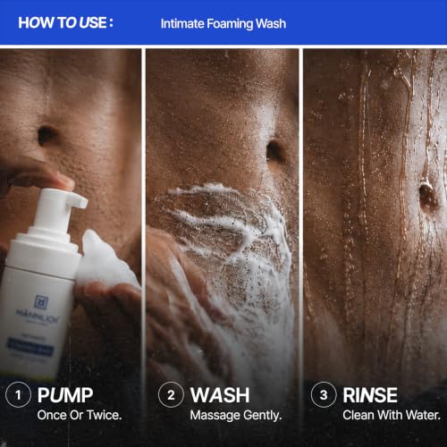Image of Mannlich Anti Chafing Cream for Men, Anti-Rash Cream for Intimate Areas, Reduces Inner Thigh Rashes from Sports and Fitness Activities (50 ml) & Intimate Foaming Wash (150 ml) pH Balanced, 1% Salicylic & Lactic Acid, Dermatologically Tested