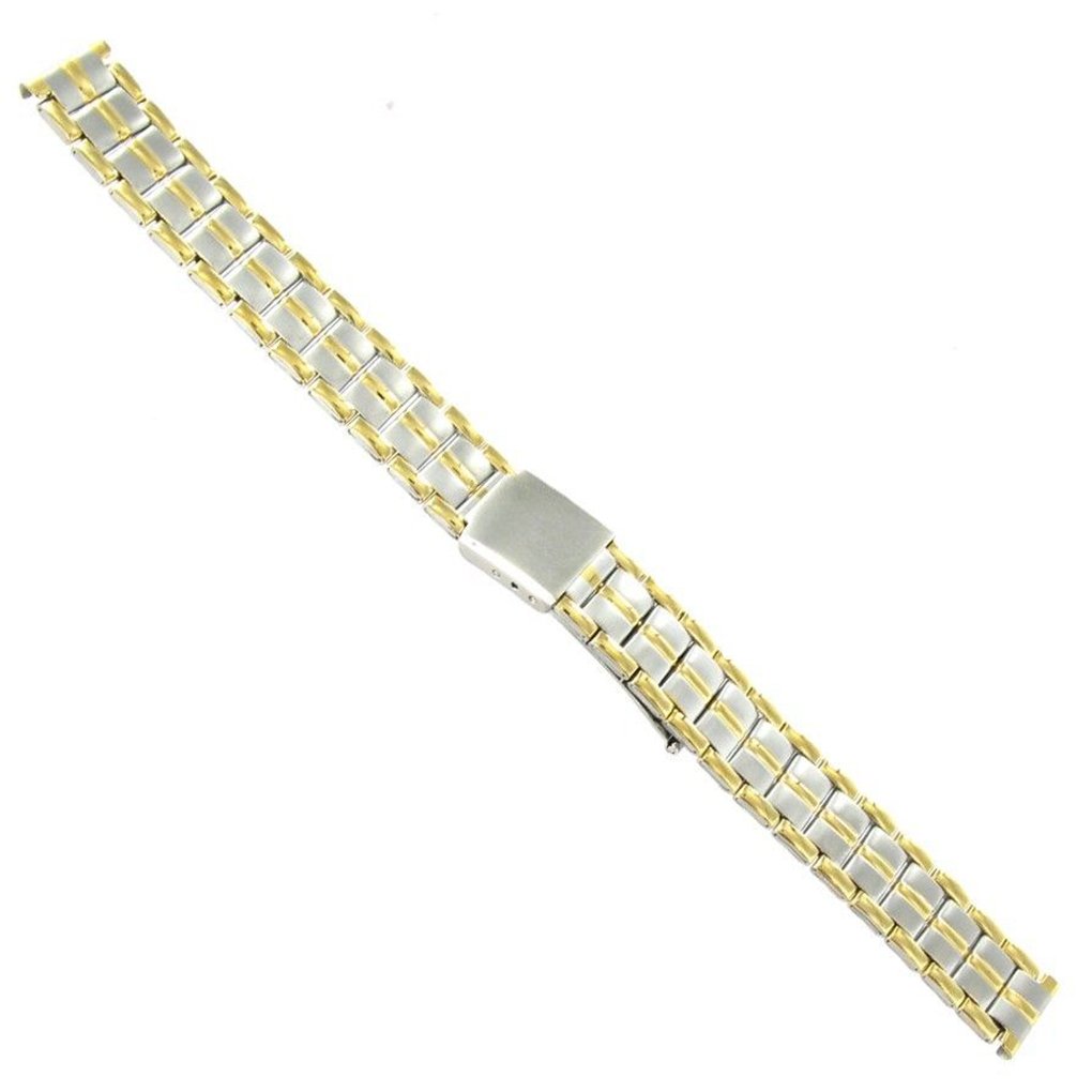 12mm Hirsch Stainless Ladies Gold and Silver Tone Deployment Clasp Watch Band