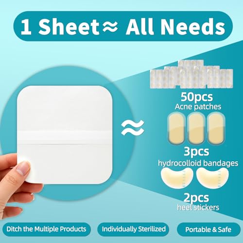 Image of Dimora 20 Pack Hydrocolloid Wound Dressing, Ultra Thin 4 inch x 4 inch Large Patch Bandages with Self-Adhesive