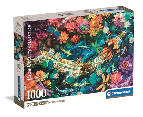 Clementoni - Puzzle pour Adultes 1000 Pièces, HQC Koi River - Compact Box, Boxact Fabriqué en Italie, 39939