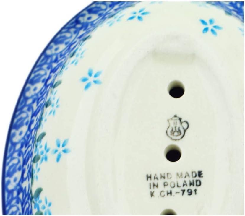 Polmedia Polish Pottery Soap Dish - Blue Joy Pattern Handmade in Boleslawiec Poland by Ceramika Artystyczna + Certificate of Authenticity