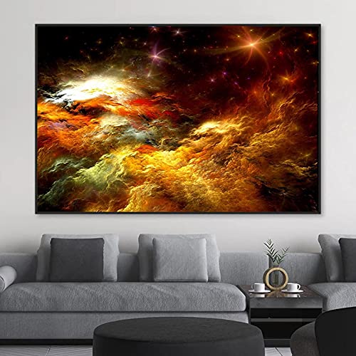 Toile mur art moderne orange et blanc pour sublimer votre grand salon