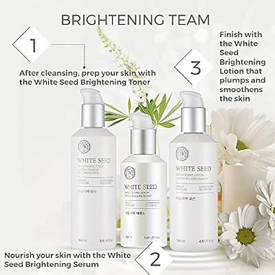 The Face Shop Whiteseed Brightening Serum | Deep Skin Brightening, Boost Moisturization & Pore Minimize | Skin Texture & Clarity Improvement, Dullness Reducing, 1.69 Fl Oz