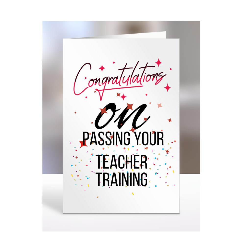Congratulations on passing your TEACHER TRAINING Card, Gifts for Men or Women, Presents for Christmas, Greetings Card, Him, Her, Female, Male, A5-115_106