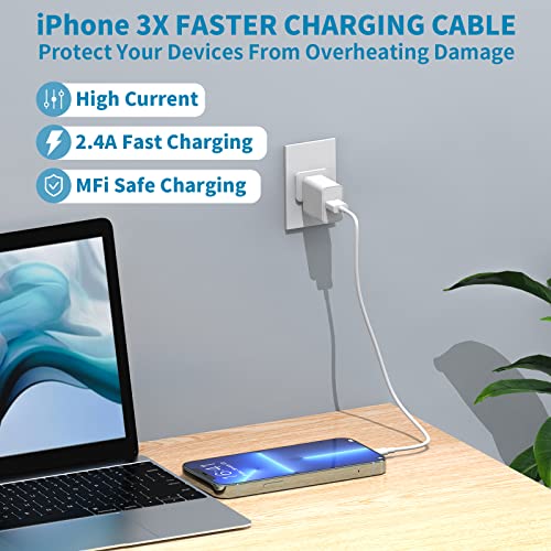 [Apple Mfi Certified] Short Iphone Charger 8Inch 5 Pack, Lightning To Usb Cable Fast Iphone Charging Cables High Speed Data Sync Transfer Cord For Iphone 14/13/12/11 Pro Max/Xr/Xs/X/8/7/6/Ipad/Airpods #TOP2