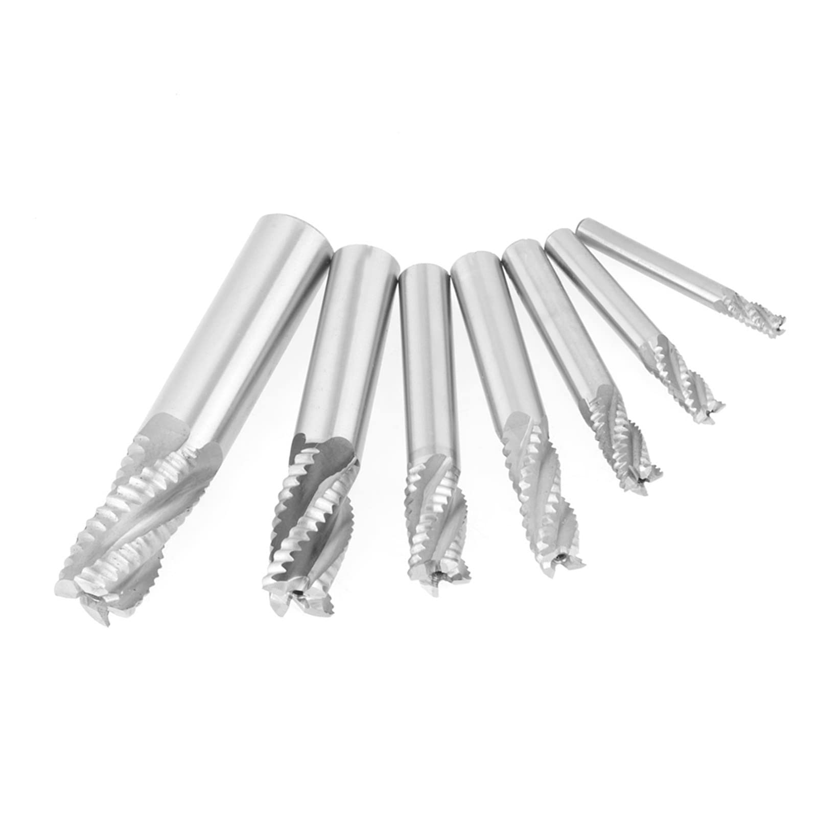 Set di frese per fresa HSS 7 pezzi Fresa in acciaio ad alta velocità con rompitruciolo per sgrossatura per lavorazione del metallo Lavorazione del legno CNC Utensili da tag