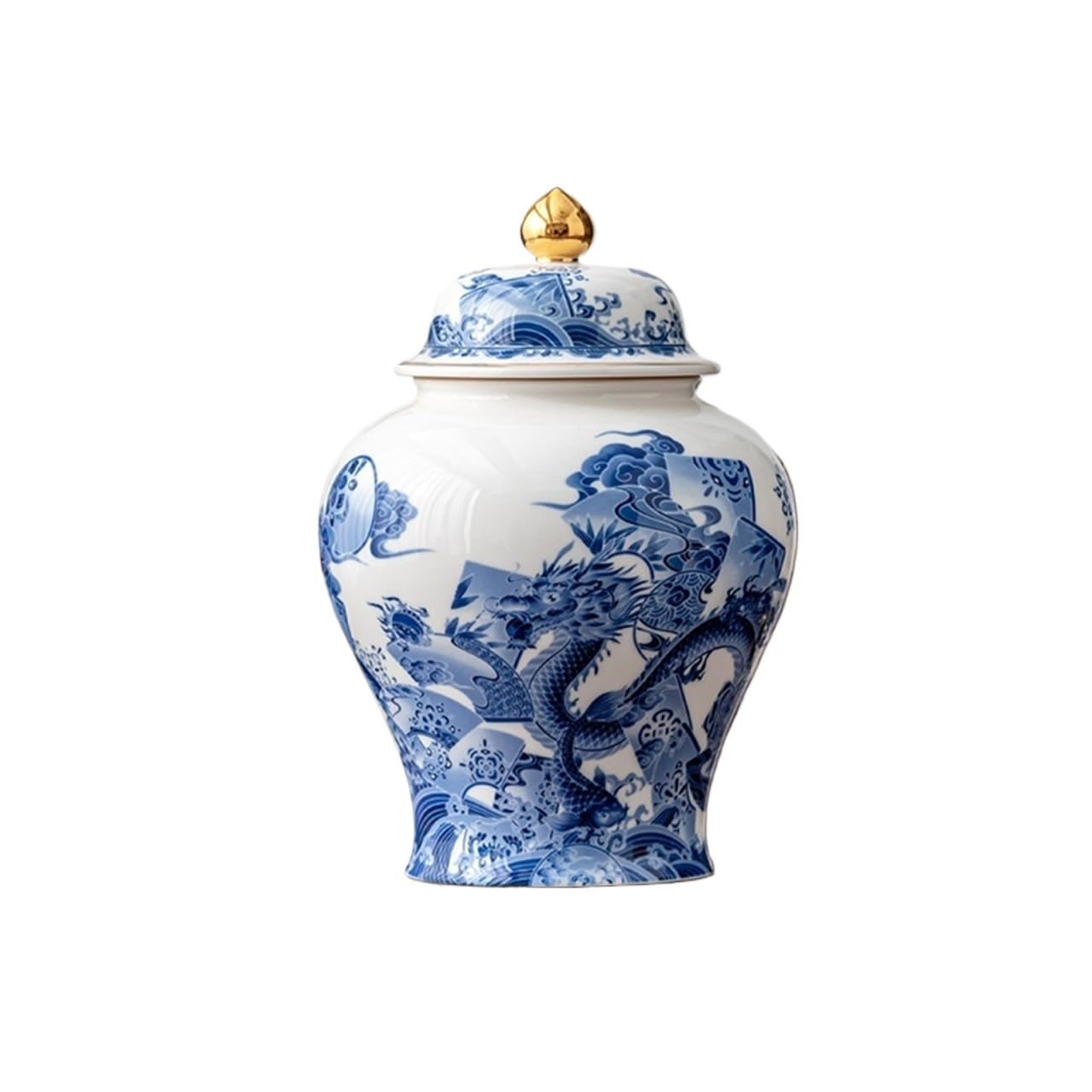Vase With Lid, Ceramic Ginger Jar