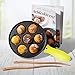 Upstreet Cast Iron Aebleskiver Pan Ideal for Mini Pancake Mold, Cake Pop Pan, and Takoyaki Maker for Danish Stuffed (Yellow)