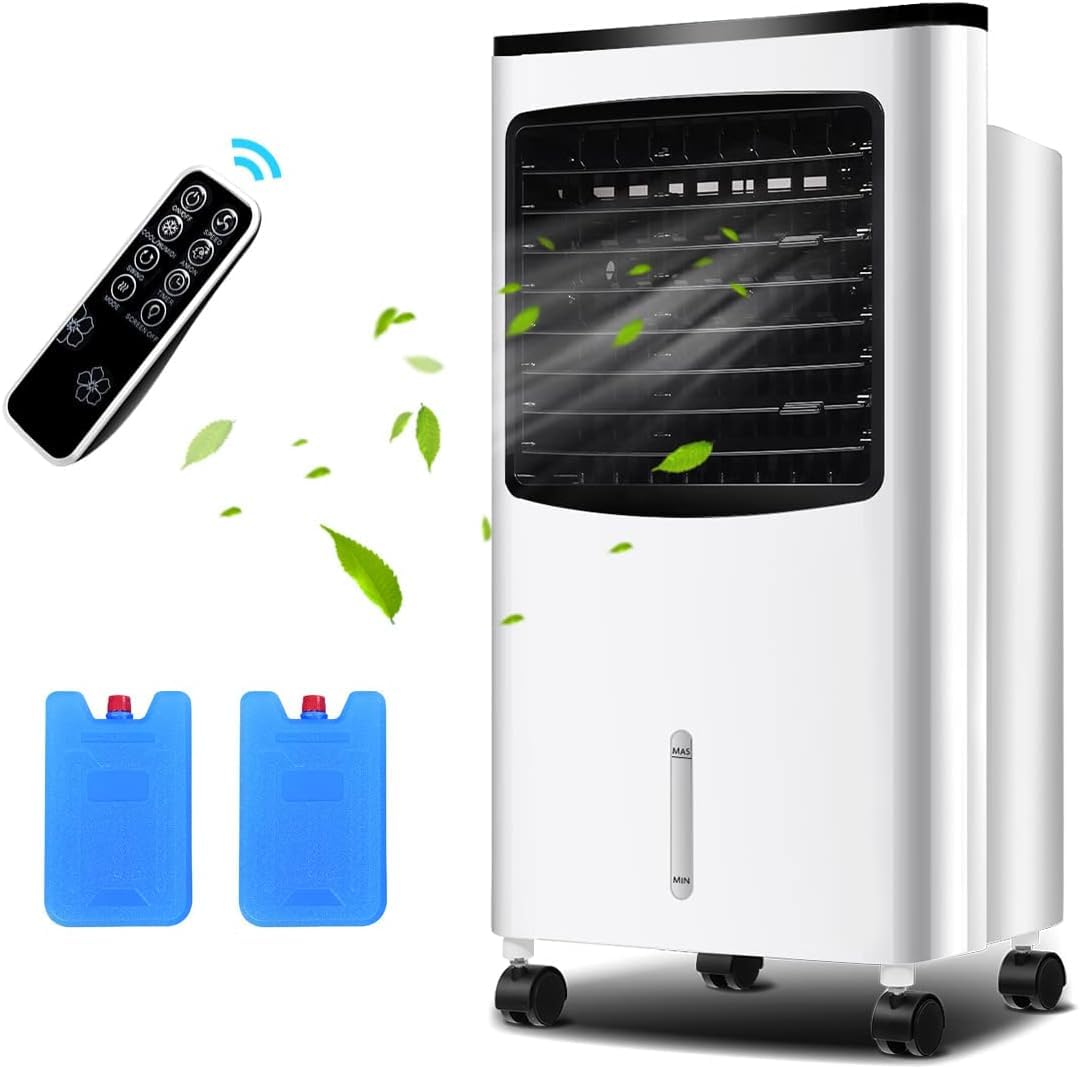 GOPLUS Aire Acondicionado Portátil 4 en 1, Purificación Ventilador Humidificador Enfriador de Aire Móvil con Depósito de Agua 8L, Climatizador Evaporativo 3 Velocidad, Temporizador 7,5H, Contro Remoto