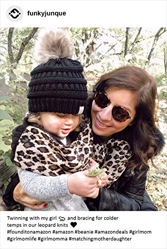 Funky Junque Exclusives Beanie Child Toddler Warm Winter Kids Skull Cap Pom Pom Hat2