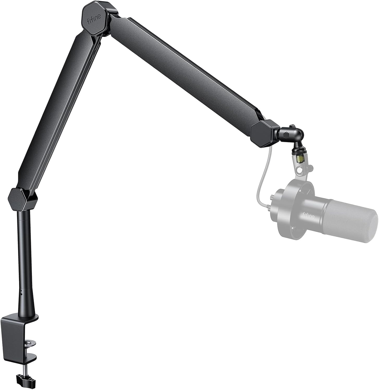 FIFINE BM66T Microphone Boom Arm with Extension Tube for Podcast Recording