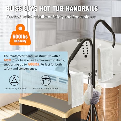 Barandilla Ajustable para Bañera 48-57 Pulgadas Negro miniatura 3