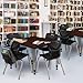 Romig Trek 42 in. Square Adjustable Classroom Table- Mahogany & 4 Andy 18 in. Stack Chairs- Black & Grey Base