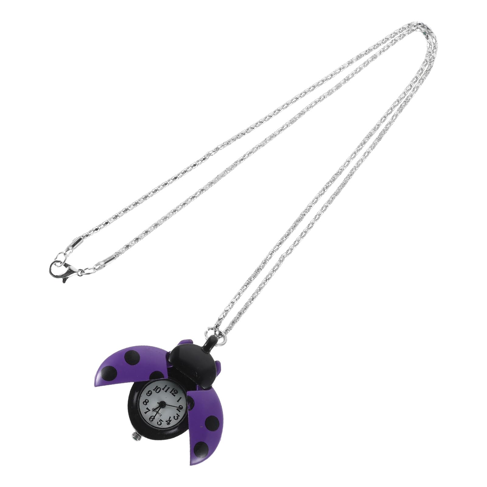 Baluue Reloj de Bolsillo Mujer Mariquita Aleación Vidrio Vintage Púrpura