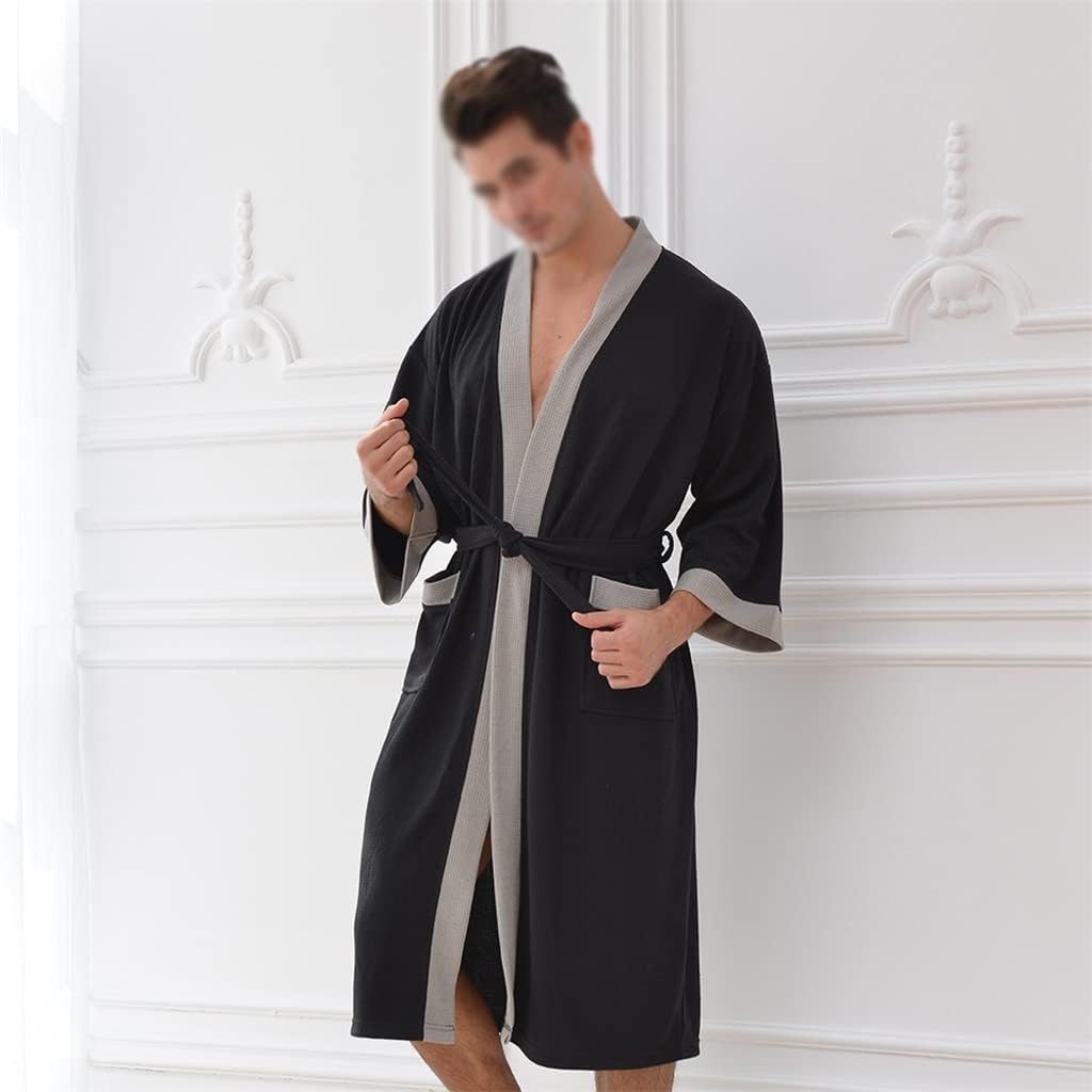Cotton Kimono Bathrobe Long Robe Lacing Dresses Warm Bath Robe For Hotel Clubhouse Sweat Sauna Hot Spring