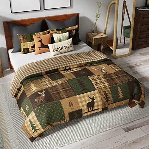 Donna Sharp Full/Queen Bedding Set - 3 Piece - Green Forest Lodge Quilt Set With Full/Queen Quilt And Two Standard Pillow Shams thumb #2