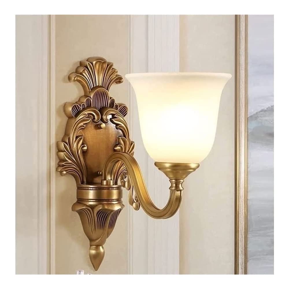 VDOQTLJT Wall Mount Light European Retro Sconce Lamp Antique Glass Compatible with Bedroom Bedside Living Room Hallway Decorative Lighting Lámpara De Pared LED Chandelier Ceiling
