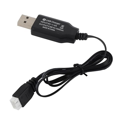 Tbest Cable de carga USB para excavadora de control remoto de metal, para vehículos RC 1583, camión (1583-003), cable de carga USB compatible con