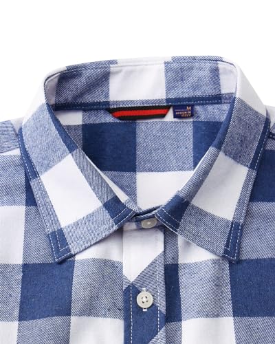 Image of Alimens & Gentle Men's Button Down Regular Fit Long Sleeve Plaid Flannel Casual Shirts