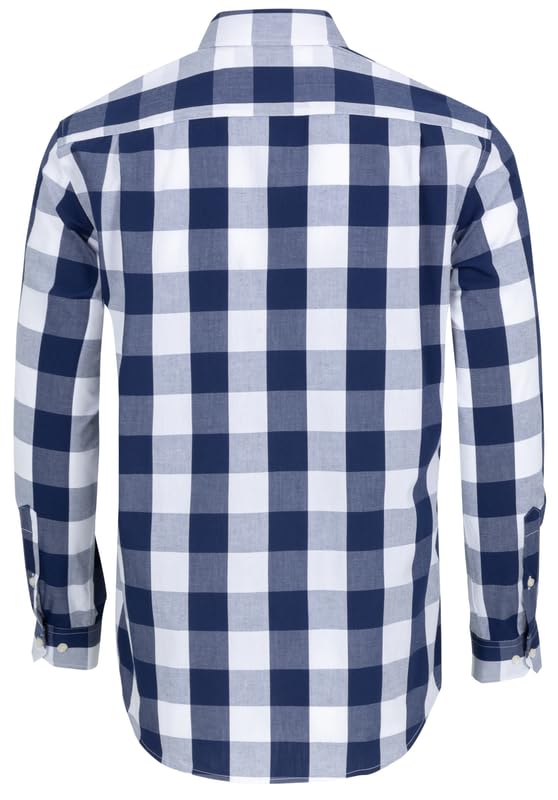 Men's Button Down Shirts Plaid Long Sleeve Dress Shirts Regular-Fit Casual Shirt2