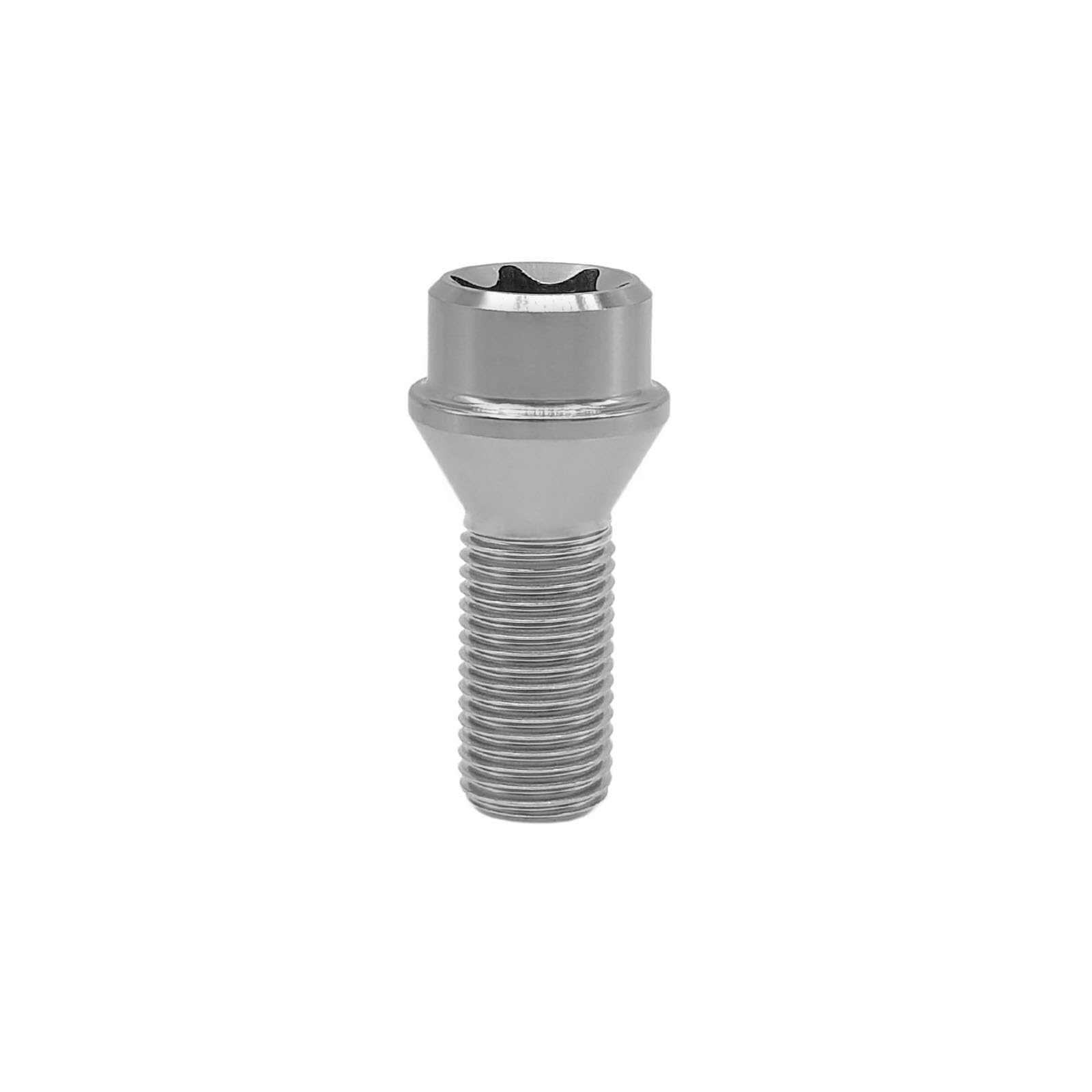 RISON-Titanium Radschrauben M12 x 1,5 x 28 Titan Torx Kopf Lug Bolts 28mm Schaft 20 Stück 6AL4V Luftfahrtqualität Kegelsitz Natur M12 x 1,5 x 28mm Lug Bolts