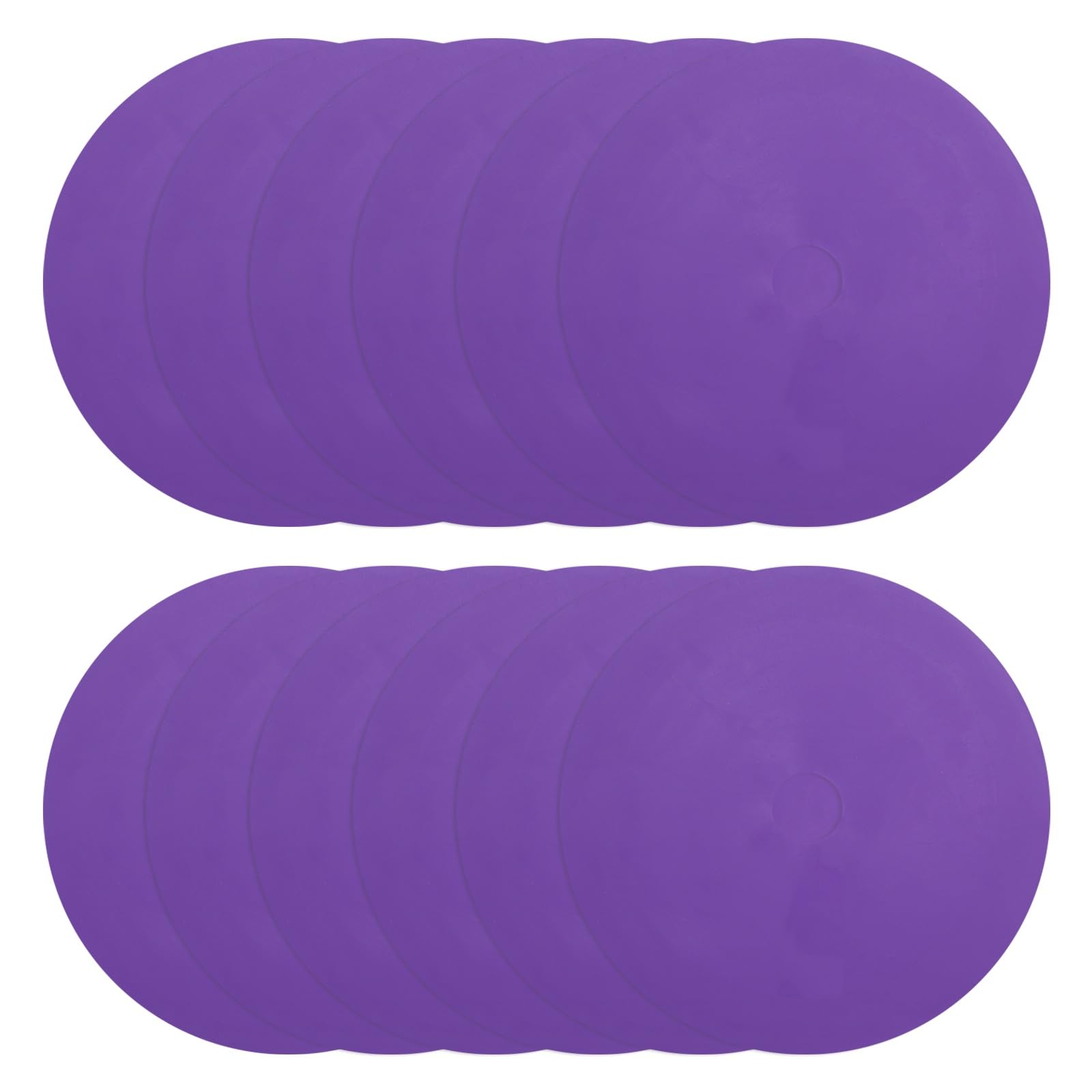 PATIKIL Spot Markers 6 Inch, 12 Pcs Non-Slip Floor Dots Agility Markers Flat Field Cones Poly Dot with Hole for Gym PE Speed Training Dance Soccer Basketball Sports, Purple