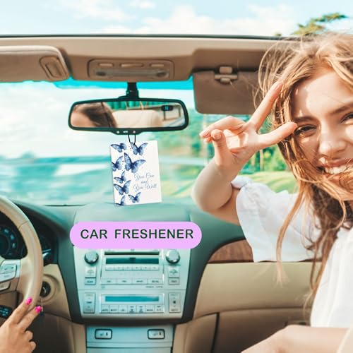 Image of Christian Car Air Freshener, Floral Butterfly Bible Verses Air Freshener Hanging 3 Pcs for Cars Closet Drawer or Books, Religious Christian God Car Accessories Mirror Decor for Women