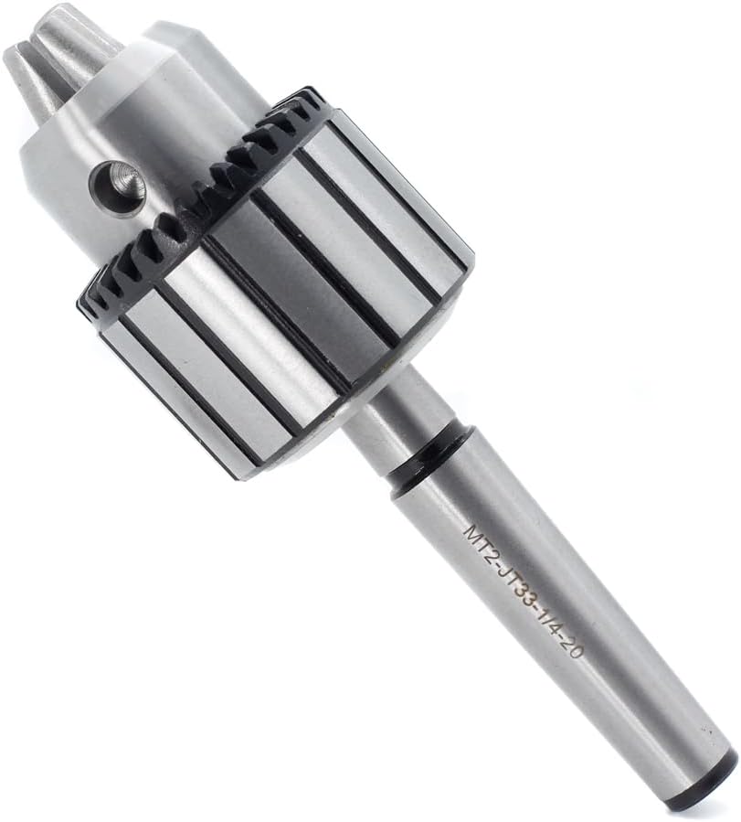 Drill Chuck JESTUOUS JT33 Key Type 1/2 Inch(1-13mm) with MT1 MT2 Morse Taper Arbor Adapter Heavy Duty Chucks