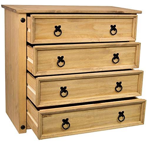 Vida Designs Corona Chest Of Drawers, 4 Drawer, Rustic, Solid Pine Wood. - Image 4