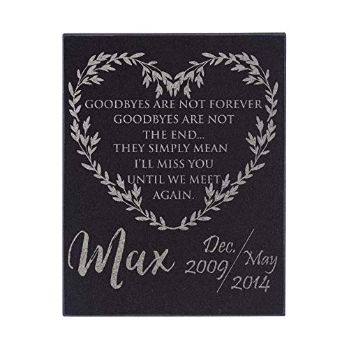 Personalized Granite Pet Memorial Stone I'll Miss You Until Customized Tombstone - Loss of Pet Gift- Indoor Outdoor Dog or Cat for Garden Backyard 11