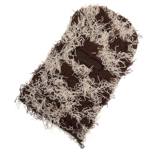 Máscara de esquí de tejido camuflado con pelo para hombre y mujer, protector facial completo, resistente al viento, ropa exterior miniatura 7
