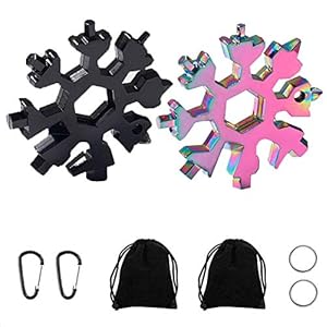 【2 stuks】18-in-1 sneeuwvlok multitool roestvrij staal draagbare stalen tool multi-schroevendraaier kan flesopener anti…