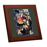 Amazon.co.jp: 歌川国芳 『 鬼若丸の鯉退治 』の木枠付きフォトタイル